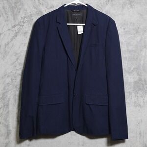 Rag & Bone Blazer Mens 38 Navy Blue 2-Button Cotton Suit Coat Made In USA